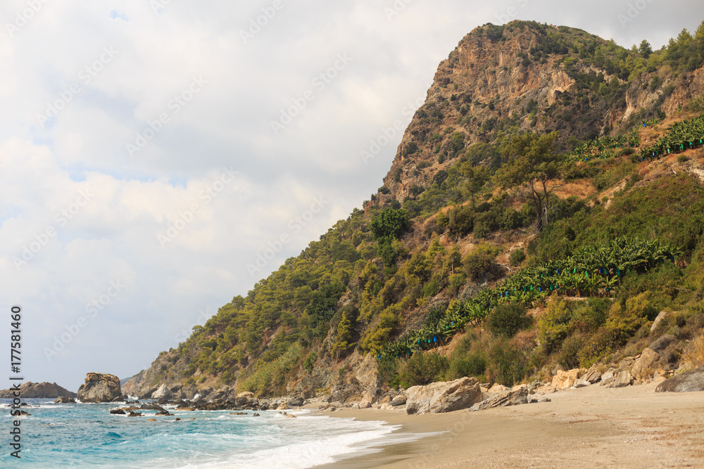 Seascape with mountain by the sea Seascape with mountain by the sea