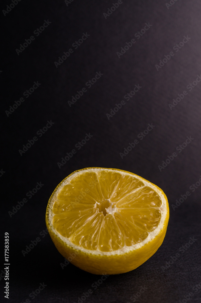 Lemon on dark background Lemon on dark background