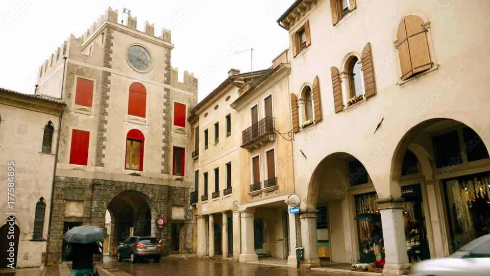 Rainy day in old village of Serravalle, Vittorio Veneto, Italy Rainy day in old village of Serravalle, Vittorio Veneto, Italy