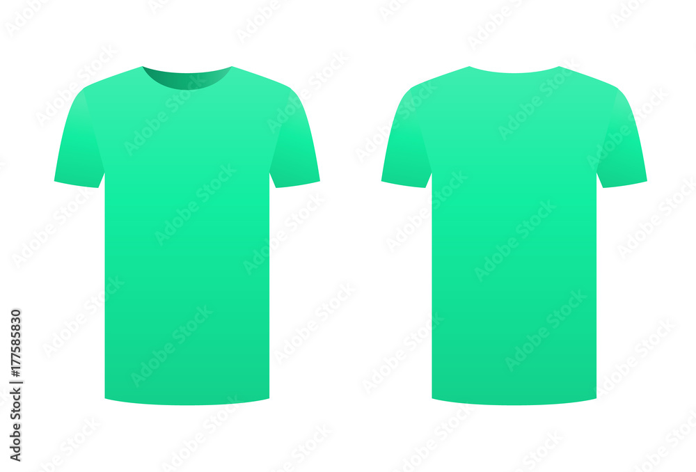 Teal t shirt template shirt isolated on white background front and