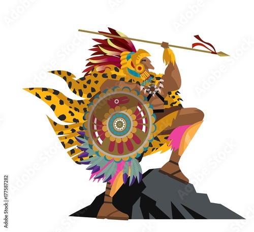 aztec warrior with spear