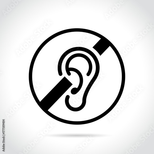 deaf icon on white background