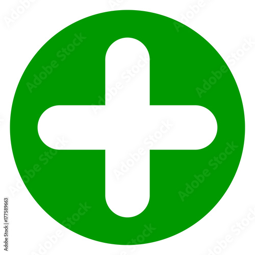 plus sign green circle icon
