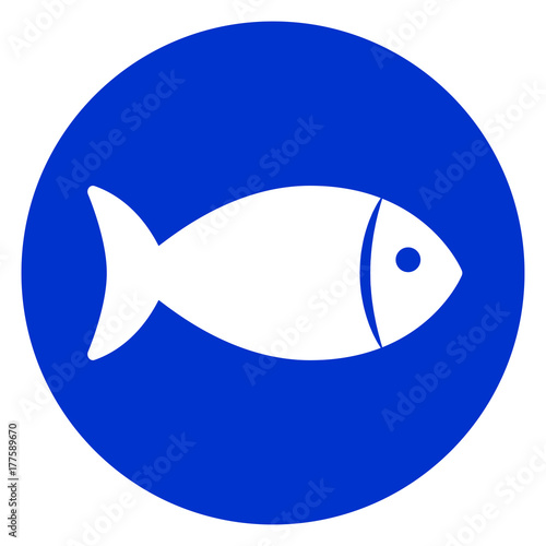 fish blue circle icon