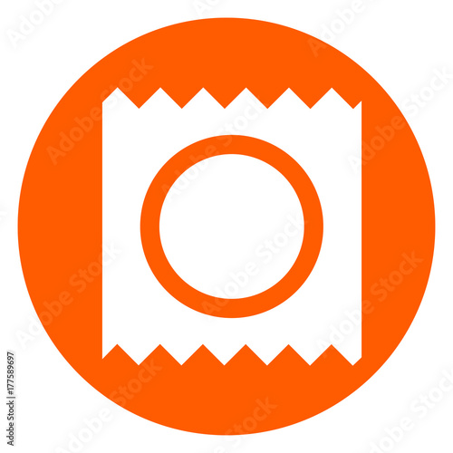 condom circle orange icon