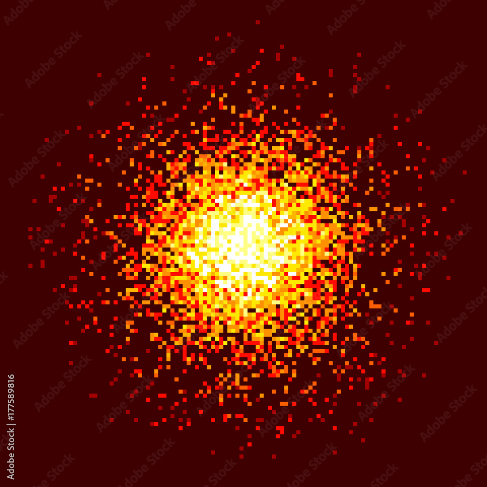 Obraz premium 8-Bit Pixel Red Explosion