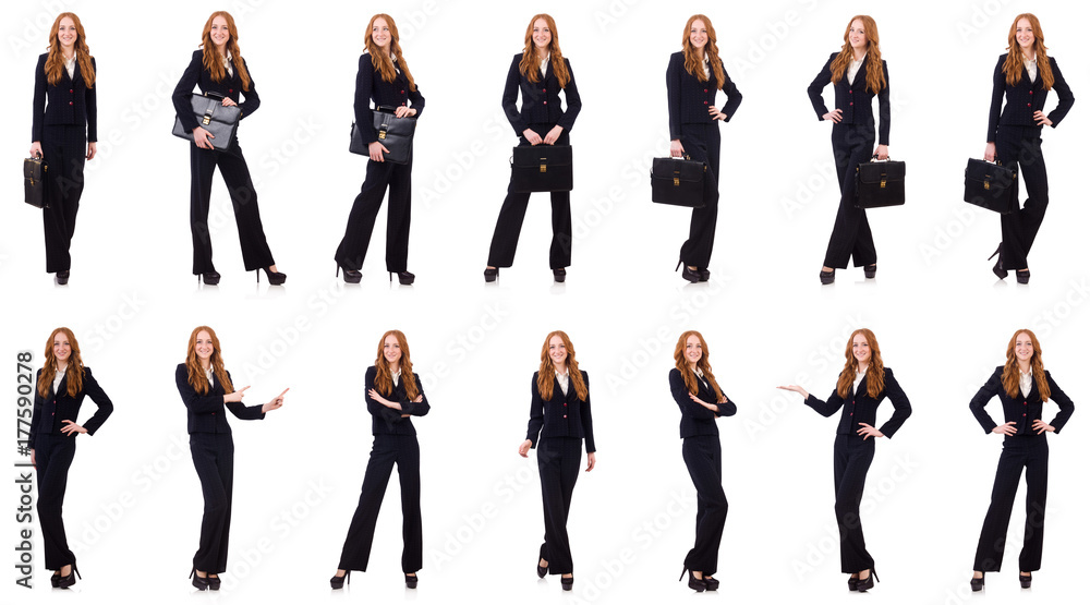 Obraz premium Woman businesswoman in business concept isolated on white