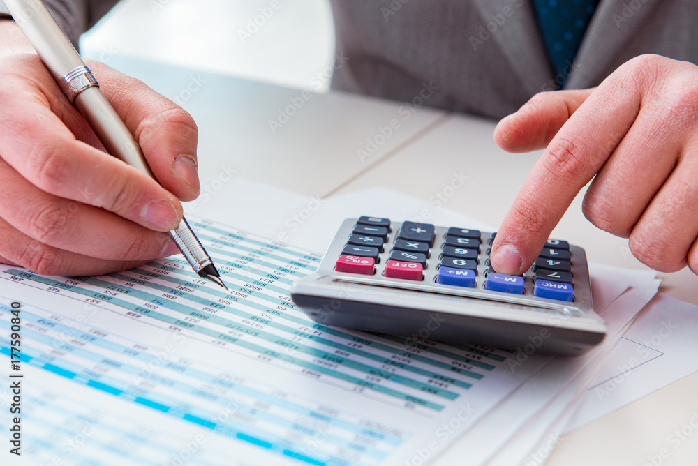 Finance analyst looking and financial reports Finance analyst looking and financial reports