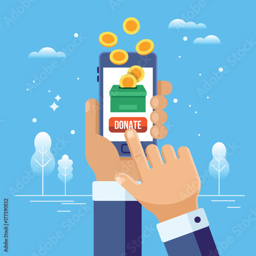 Online charity and donation concept