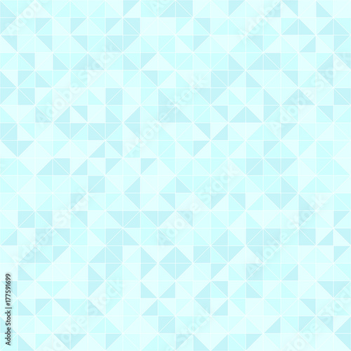 Fototapeta Naklejka Na Ścianę i Meble -  Cyan triangle pattern. Seamless vector