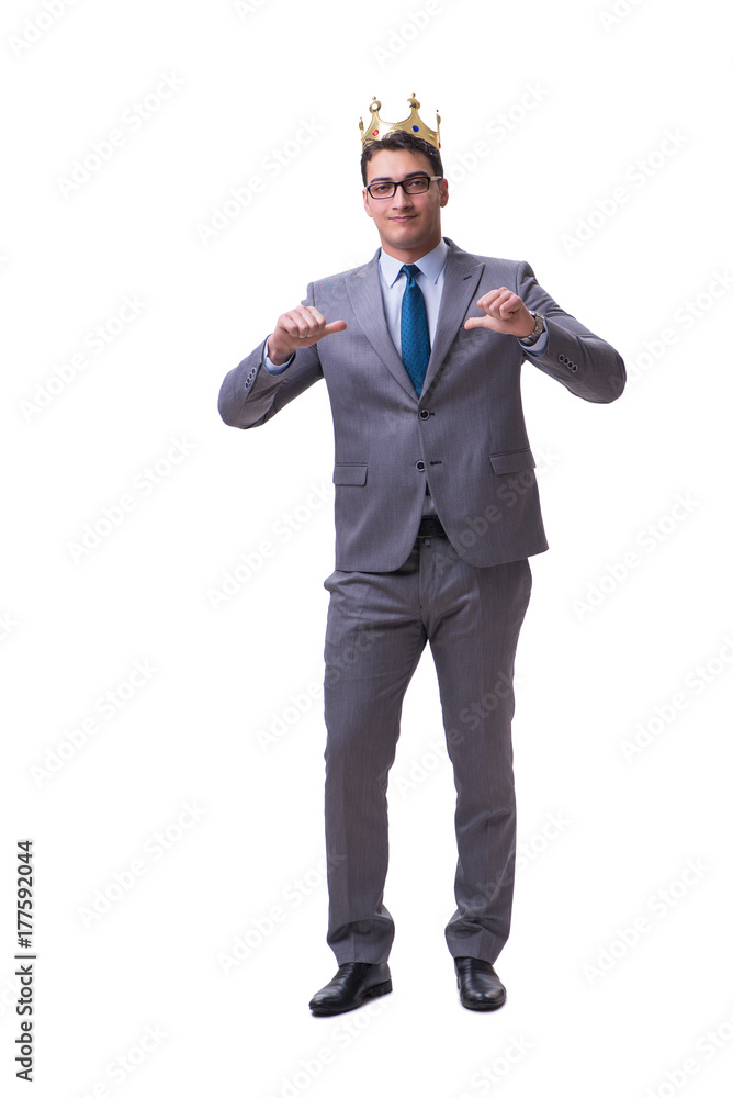 Obraz premium King businessman isolated on white background