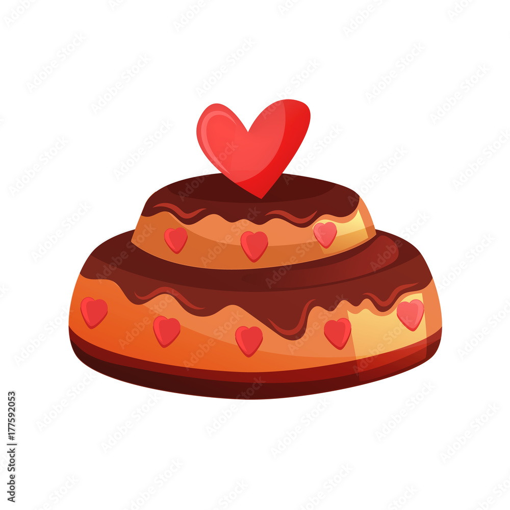 Cake, dessert, in chocolate glaze, with cream and biscuit. Cake, dessert, in chocolate glaze, with cream and biscuit.