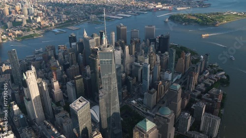 Aerial shot of Manhattan New York City USA