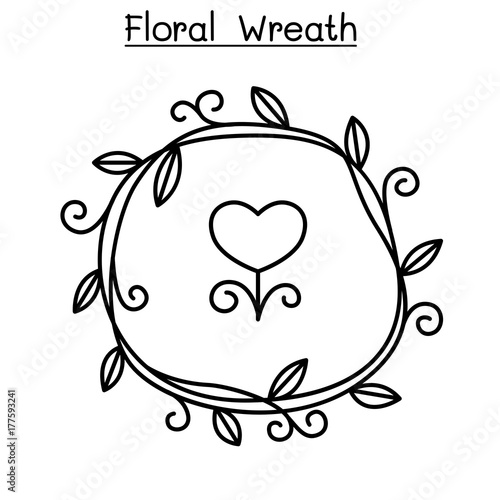 Flower wreath vector illustration graphic design