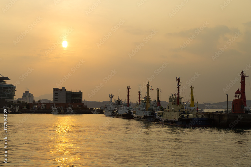 Sunset at Moji Port