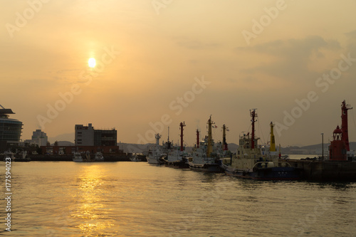 Sunset at Moji Port