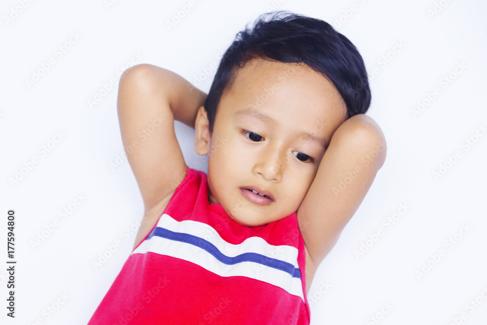 Portrait of asian kids over white background Portrait of asian kids over white background
