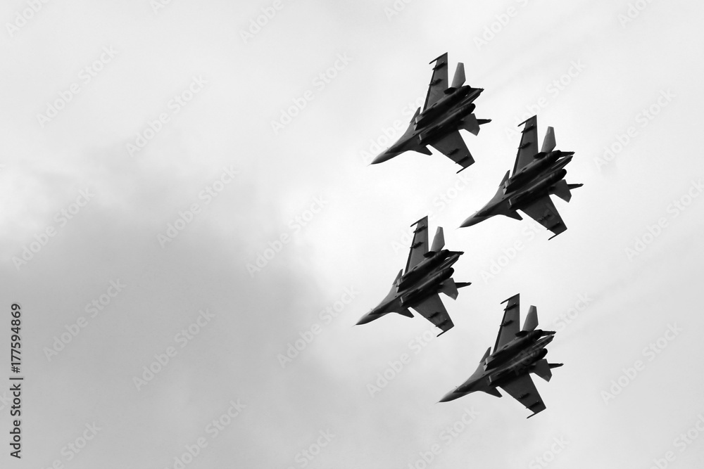 Fighters in the sky, the flight of the aircraft, a beautiful Airshow Fighters in the sky, the flight of the aircraft, a beautiful Airshow