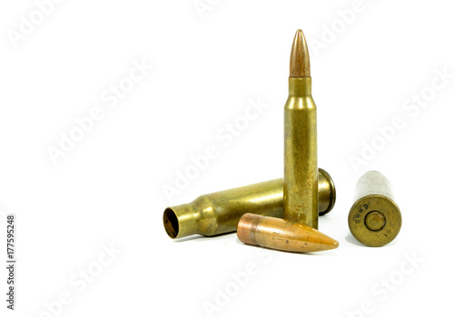 The ammunition was used. And it has not been used. Has a white background photo