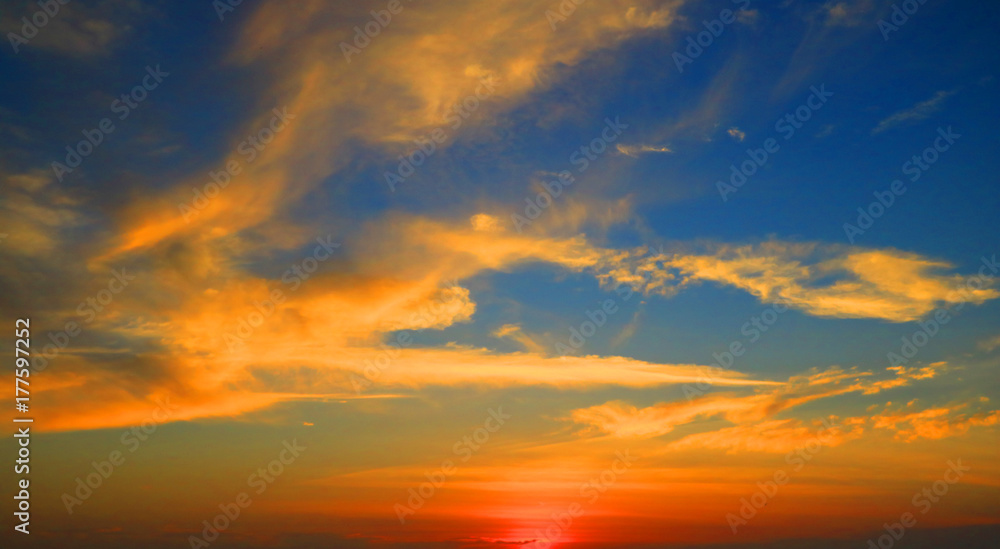 colorful of sky with clouds in the evening 