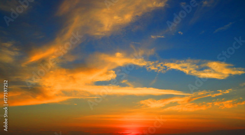 colorful of sky with clouds in the evening  © rathchapon