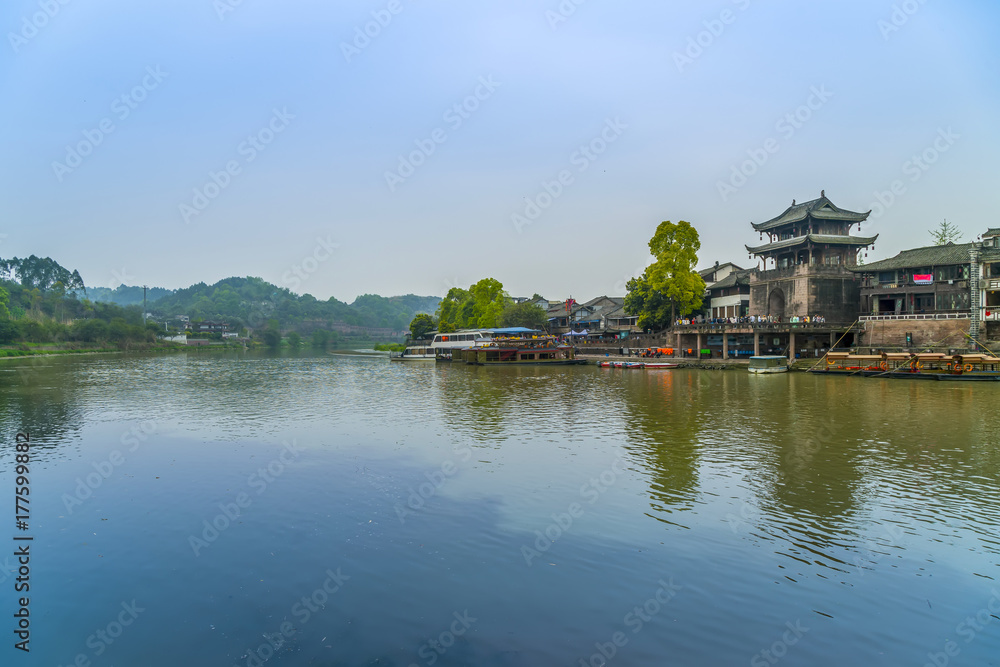 Ancient Town Wharf, Huanglong Valley, Sichuan