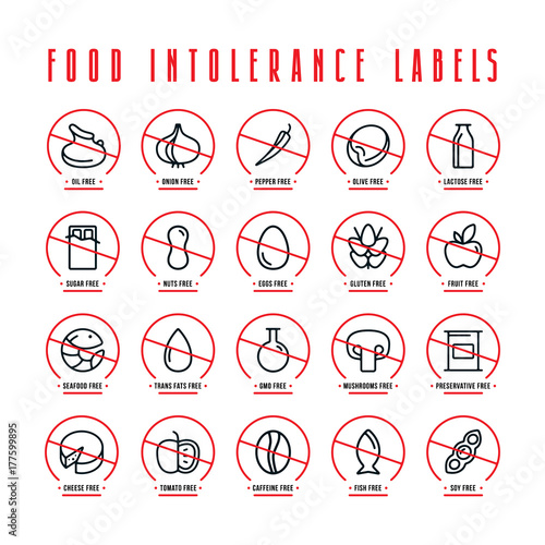 Diet and food intolerance labels
