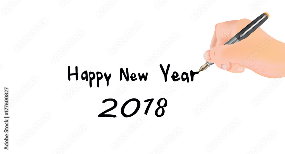 mano che scrive buon anno 2018 mano che scrive buon anno 2018