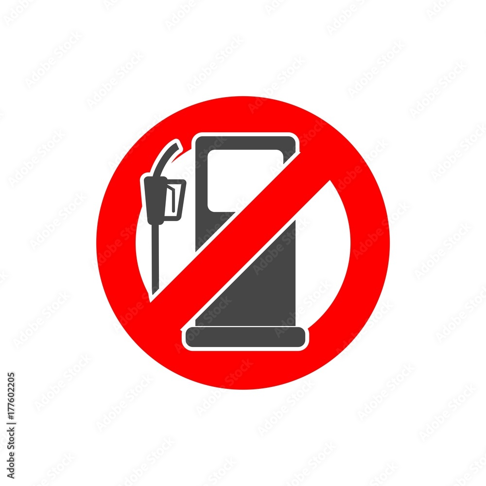 No Gas Sign, No fuel warning sign Stock Vector Adobe Stock