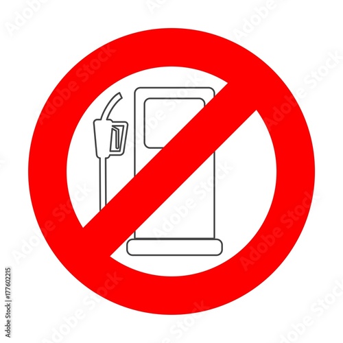 No Gas Sign, No fuel warning sign