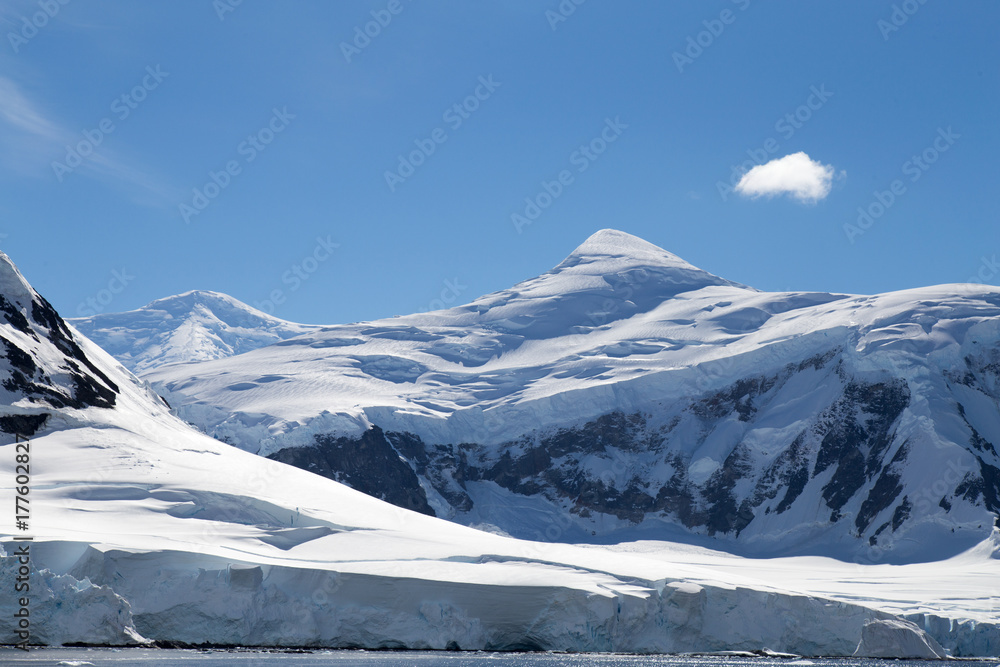 A mountain range in Antarctica. Neumayer Channel.