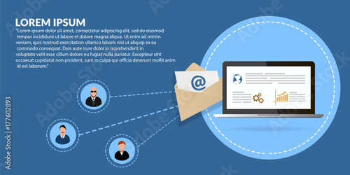 Email list, mailing list, contact list concept  banner eps 10 vector