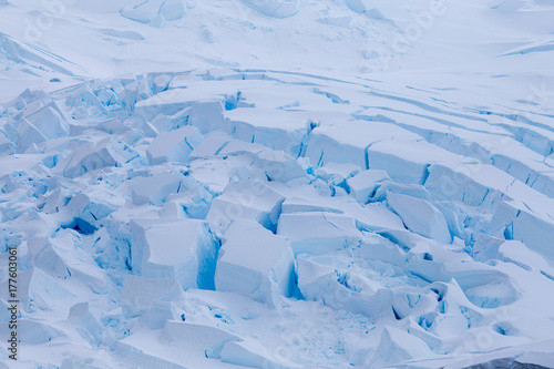 Huge crevasses on this glacier in Antarctica