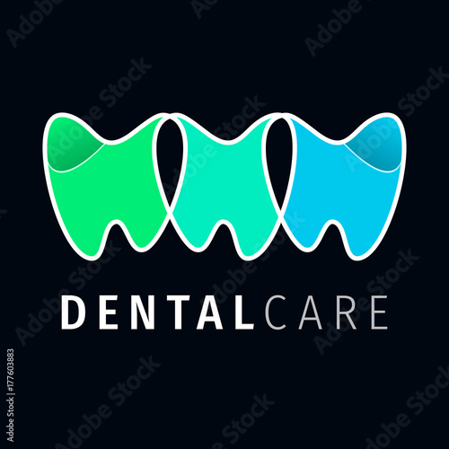 Dental Logo. Zahnmedizin. Dental Clinic Logo Tooth abstract Linear Dentist stomatology. Tooth dentist company logo. photo