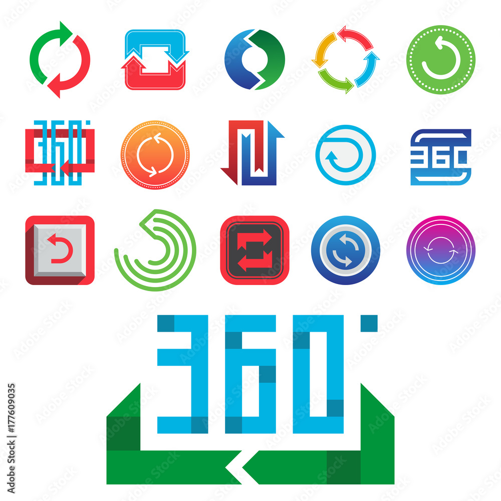 Angle 360 degrees web icons shape mark vector illustration geometry ...