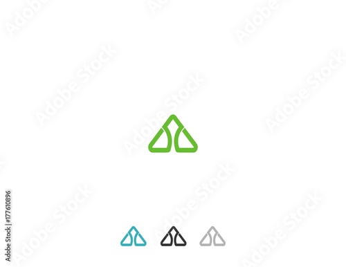 Letter A Triangle Colorful Set Creative Business Logo