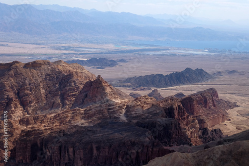 Scenic aerial landscape in Eilat Mountains.