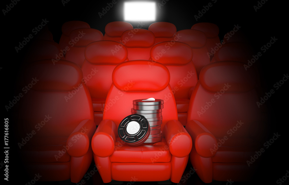 Naklejka premium Cinema concept isolated