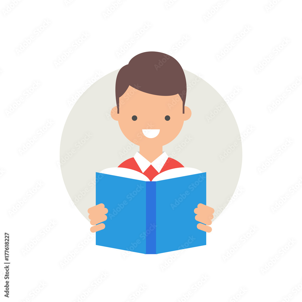 Vector illustration of a boy reading a book Vector illustration of a boy reading a book