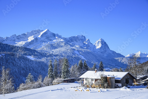 frischer Schnee in der Zugspitz-Region