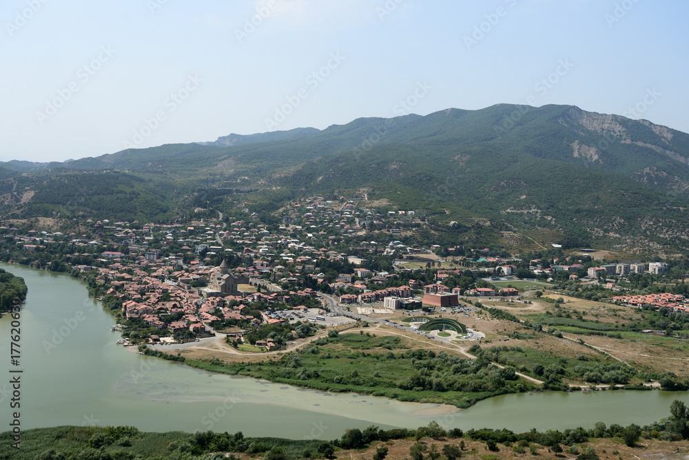 View of the old town of Mtskheta in Georgia