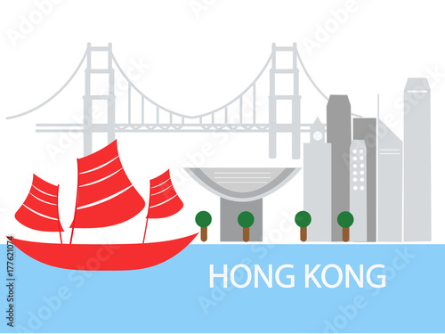 Hong Kong cityscape vector