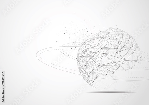 Global network connection. World map point and line composition concept of global business. Vector Illustration