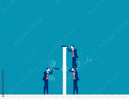 Success. Business team with strategy. Concept business vector illustration.