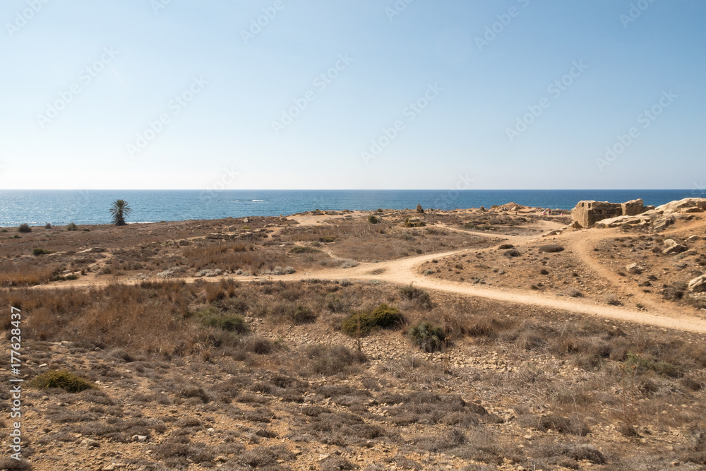Old Greek ruins in Pahos Cyprus