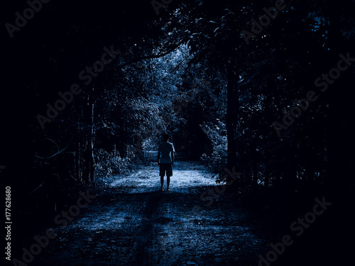 Bilde på lerret strange creepy clown standing