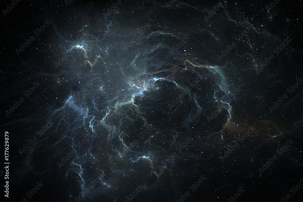 Night sky space background with nebula and stars