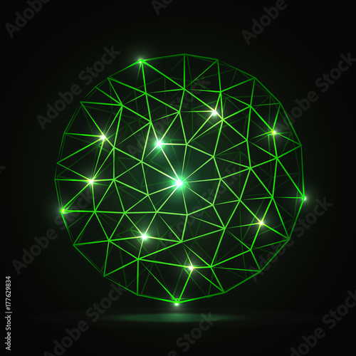 neon polygon sphere