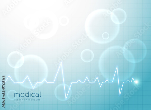 medical abstract background with electrocardiogram
