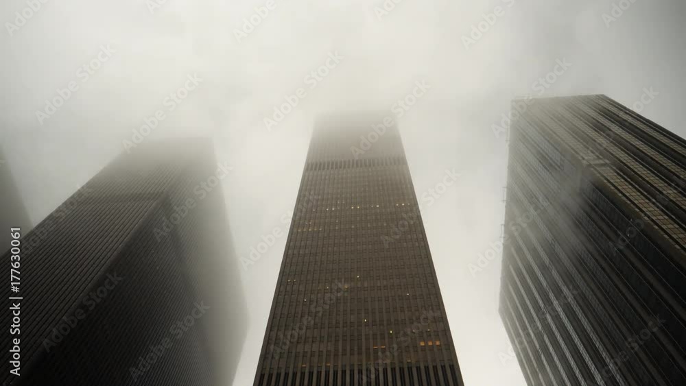 Sky scrapers in the mist, New York City. Sky scrapers in the mist, New York City.